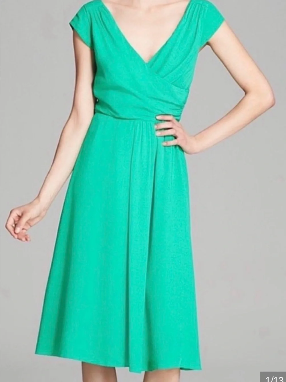 Kate Spade New York Size 6 Kelly Green Simply Cinema Lucia crepe midi dress EUC